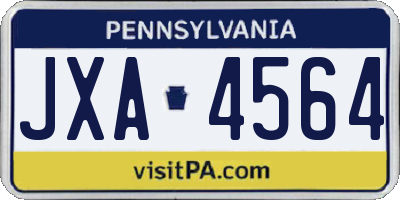 PA license plate JXA4564