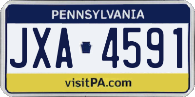 PA license plate JXA4591