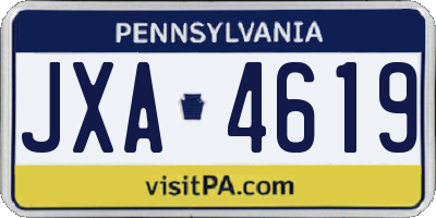 PA license plate JXA4619