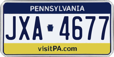 PA license plate JXA4677