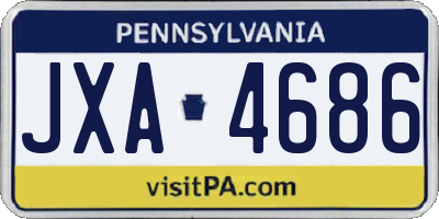 PA license plate JXA4686