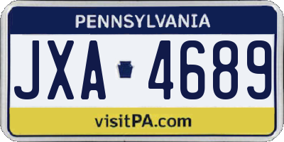 PA license plate JXA4689