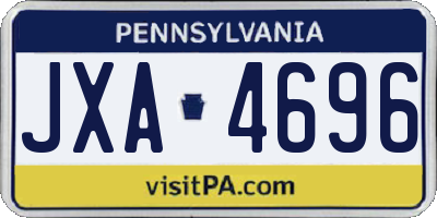 PA license plate JXA4696
