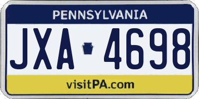 PA license plate JXA4698