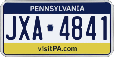 PA license plate JXA4841
