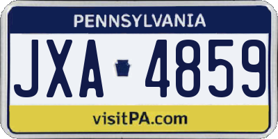PA license plate JXA4859