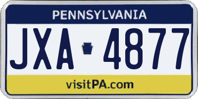 PA license plate JXA4877