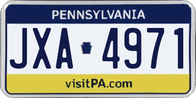 PA license plate JXA4971