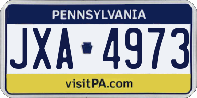 PA license plate JXA4973