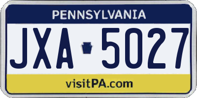 PA license plate JXA5027