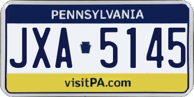 PA license plate JXA5145