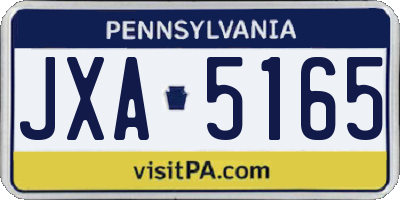 PA license plate JXA5165