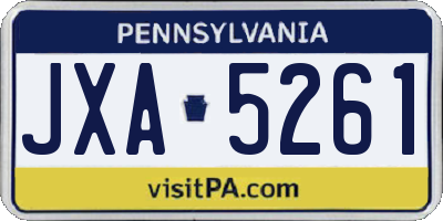 PA license plate JXA5261