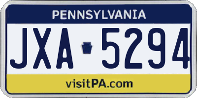 PA license plate JXA5294