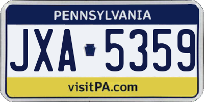 PA license plate JXA5359