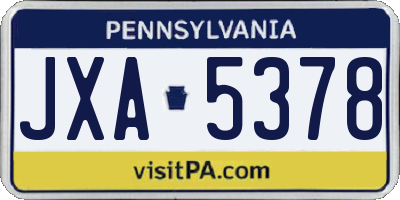 PA license plate JXA5378