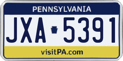 PA license plate JXA5391
