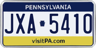 PA license plate JXA5410