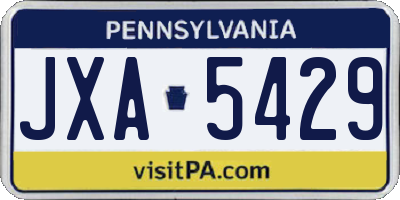 PA license plate JXA5429