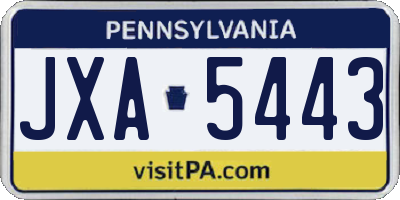 PA license plate JXA5443