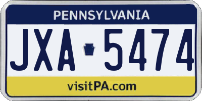 PA license plate JXA5474