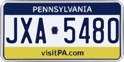 PA license plate JXA5480
