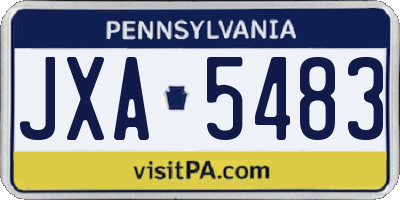 PA license plate JXA5483