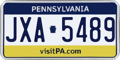 PA license plate JXA5489