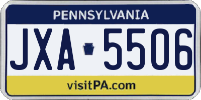 PA license plate JXA5506