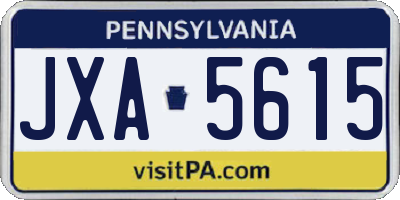 PA license plate JXA5615