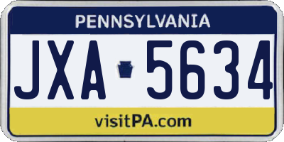 PA license plate JXA5634