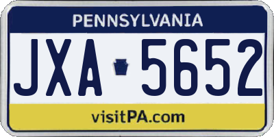 PA license plate JXA5652