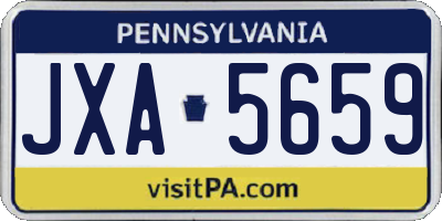 PA license plate JXA5659