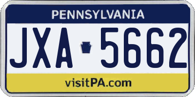 PA license plate JXA5662