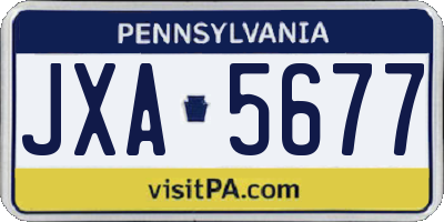 PA license plate JXA5677