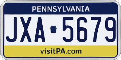 PA license plate JXA5679