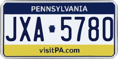 PA license plate JXA5780