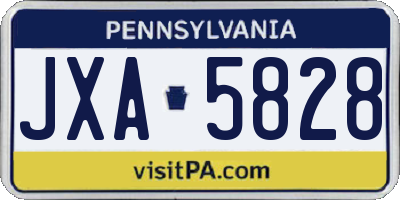 PA license plate JXA5828