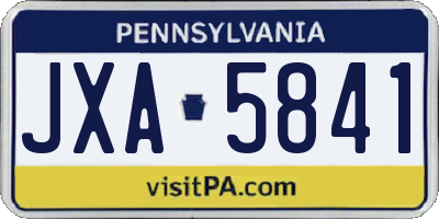 PA license plate JXA5841