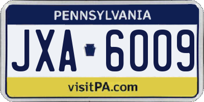 PA license plate JXA6009