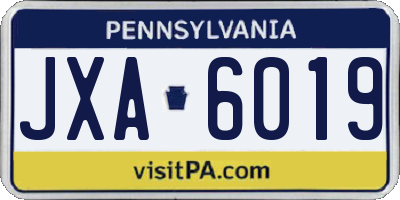 PA license plate JXA6019