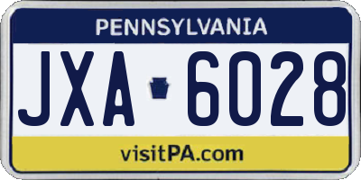 PA license plate JXA6028