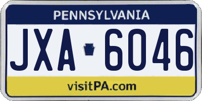 PA license plate JXA6046