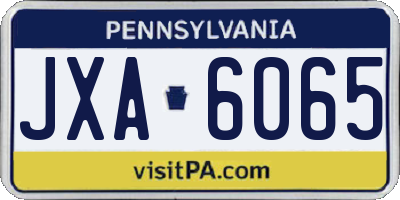 PA license plate JXA6065