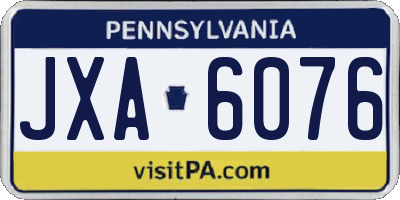 PA license plate JXA6076