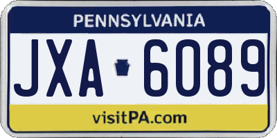 PA license plate JXA6089