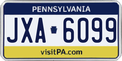 PA license plate JXA6099