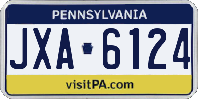 PA license plate JXA6124
