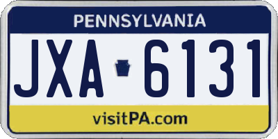 PA license plate JXA6131