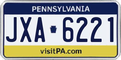 PA license plate JXA6221